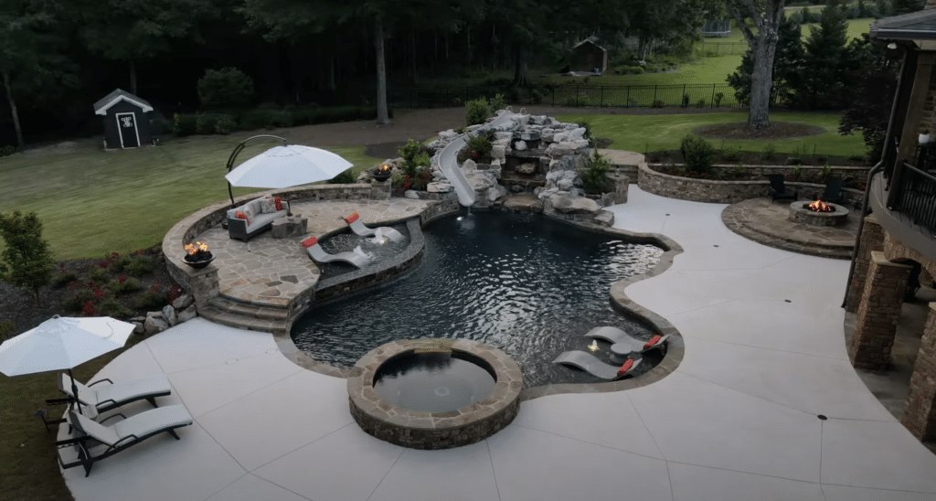 Creating Backyard Bliss: Concrete Pool/Spa Combo with Breathtaking Features
