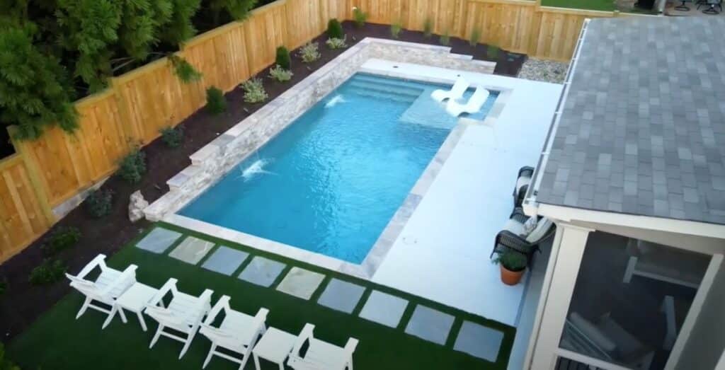 Crafting Elegance: Watch Our Geometric Pool/Spa Combo Construction Unfold